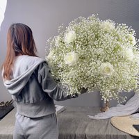 DKB Venta al por Mayor, Centro de Mesa con Diseño Ombre, Bola de Flores Grandes de Hortensias Blancas y Azules con Mezcla de Color Púrpura para Arreglos de Boda