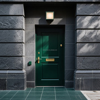 Puerta de Madera Moderna Moldeada de Color Verde Oscuro FULLSUMMER, Puerta de Entrada Principal de Madera, Puertas Interiores y Exteriores