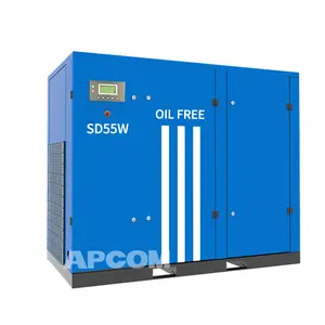 55kw APCOM 75HP Oilfree Aircompressor 55 kw 75 HP oil free industry air compressor price for sale