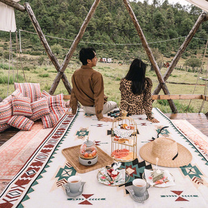 Tùy Chỉnh Thiết Kế Và Logo <span class=keywords><strong>100</strong></span>% Cotton Và <span class=keywords><strong>Polyester</strong></span> Dã Ngoại Ngoài Trời Ném-Jacquard Tấm Thảm Dệt Chăn - Product Image 3