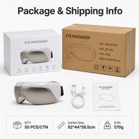 Appareil de massage oculaire intelligent chauffant avec musique et vibrations, masseur électrique relaxant pour les yeux avec compression thermique