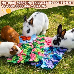 Alfombrilla Olfativa para Animales Pequeños, para Conejos, Perros, Cobayas y Ratones, Alfombra de Poliéster Interactiva con Diseño de Flores para una Alimentación Divertida - Product Image 4