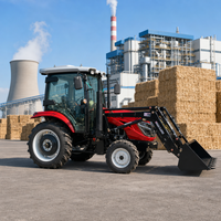 Tracteur agricole professionnel 80 CV 4x4 avec cabine climatisée et puissante pression hydraulique pour les tâches de terrain modernes