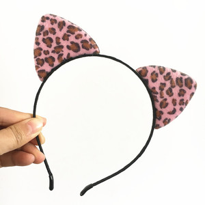 Coreano lindo leopardo estampado gato oreja accesorios para el cabello dulce Super Adorable dibujos animados diadema moda pinza de pelo para Selfie - Product Image 2