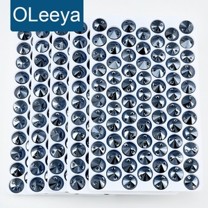 OLeeya Strass en verre à dos plat à coudre de 10 mm, perles de cristal sans plomb en gros pour vêtements, chaussures et accessoires de couture - Product Image 1