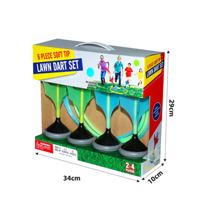 Jeu de fléchettes de jardin pour enfants, jeu de lancer d'anneaux en plein air pour la famille, jeu de fléchettes de jardin sécurisé avec 4 fléchettes et 2 anneaux - Product Image 6