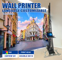Machine d'impression murale 3D UV, impression haute résolution avec deux têtes d'impression DX 10 et encre UV CMYKW