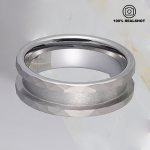 Nhà máy <span class=keywords><strong>6mm</strong></span> 8mm <span class=keywords><strong>tungsten</strong></span> carbide Nhẫn đính hôn búa Matt bề mặt 4mm kênh bên trong bóng sáng bóng ban nhạc cổ điển - Product Image 5
