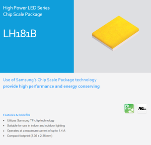 Samsungs ชิป LED พลังงานสูง LH181B ไฟสีขาวเย็น5000K 2.9V 350mA 175lm 120deg ตะกั่ว2-SMD Ra80 3ปี - Product Image 3