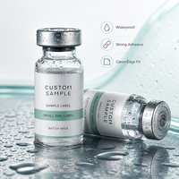 Étiquettes personnalisées en BOPP pour peptides, autocollants imperméables pour flacons, pour petits flacons, emballage d'échantillons cosmétiques, service d'impression OEM