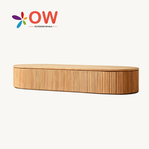 Bộ bàn ghế sofa ngoài trời hình chữ <span class=keywords><strong>L</strong></span> bằng gỗ tếch, chống nước, gồm bàn trà gỗ, dành cho khách sạn hiện đại. - Product Image 6