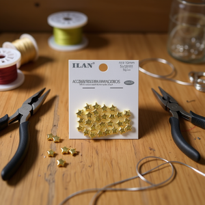 Perline Ilan Star 5x10mm placcate in oro per la creazione di gioielli artigianali - Product Image 3