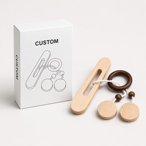 Jeu de déverrouillage en <span class=keywords><strong>bois</strong></span> avec anneaux de <span class=keywords><strong>corde</strong></span>, coordination œil-main, jeu de réflexion, logique spatiale, jouet éducatif Montessori, cadeau - Product Image 4