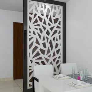 Aluminium Woonkamer Partitie Ontwerp Interieur Decoratieve Muur Divider Metalen Panelen Kamer Partitie Voor Slaapkamer