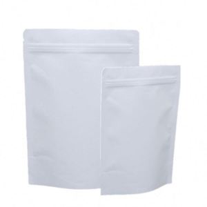 Papier refermable pour sac à café plat en kraft blanc avec fermeture éclair 15X21cm Pack promotionnel - Product Image 4