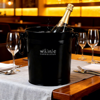 Seau à glace en métal galvanisé de 2,6 gallons et 8 pouces pour champagne et vin, idéal pour les restaurants