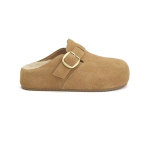Zuecos de punta cerrada de ante sintético con hebilla, suela de goma, cómodos para todas las estaciones - Product Image 4