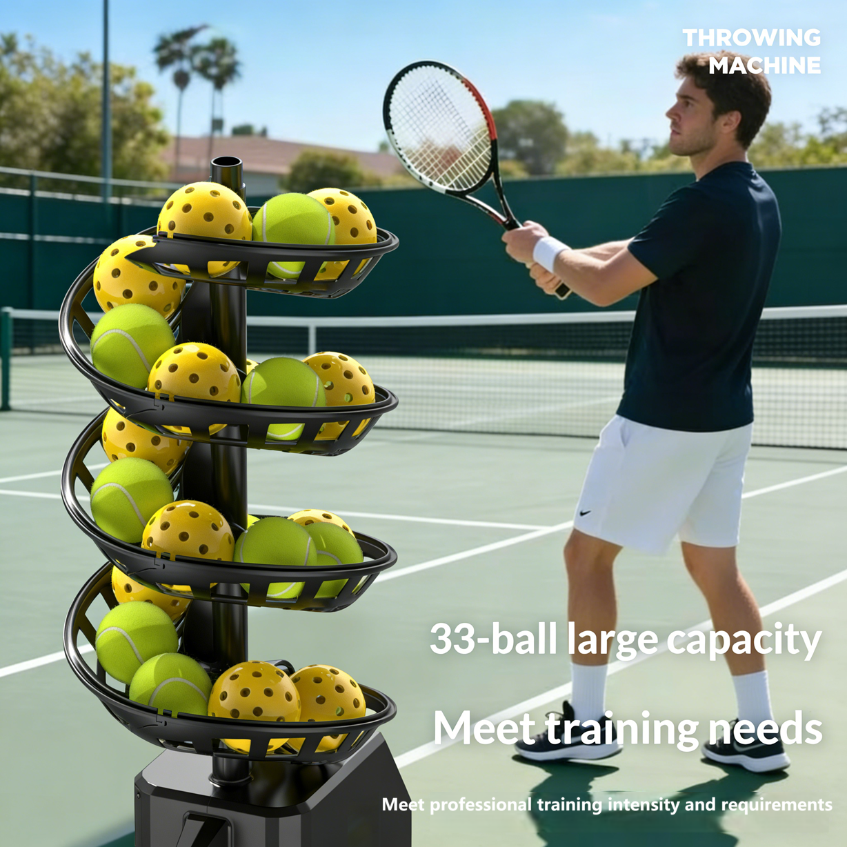 Portable 2-in-1 Pickleball & Tennis Launcher - Adjustable Automatic Serving Machine for Solo Training