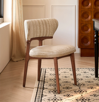 Chaise de salle à manger en bois de frêne antique, intégration mortaise et tenon, design minimaliste, style rétro français, dossier silencieux, mobilier de maison