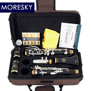MORESKY Clarinette Bb en bois d'ébène plaqué argent 18 clés Grenadilla Sib Klarnet M191 - Product Image 1