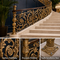 Sculpture décorative en bronze pour balustrade, artisanat métallique, moulage à la main, décoration d'escalier antique pour villa, hôtel, manoir, design personnalisé durable