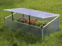 Mini serre moderne à structure métallique avec lit de culture surélevé en polycarbonate pour jardin/cour/maison, facile à assembler