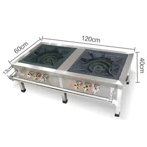 High Quality With Good Price Commercial Gas Stove 2 Burners Stainless Steel Gas Cooker For Restaurant Kitchen