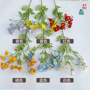 Fleurs artificielles en soie, marguerites, violettes, jaunes, rouges, oranges, bleues, blanches, pour la décoration de mariage et de la maison - Product Image 1