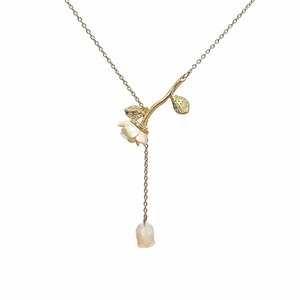 Collana da donna con rosa rosa squisita retrò francese stile puro desiderio - Product Image 6