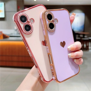 Funda de Teléfono TPU con Diseño de Corazón Lateral para Chicas, Linda y Elegante, Funda Protectora con Forma de Corazón para iPhone 14 13 12 11 - Product Image 2