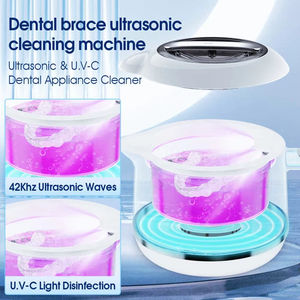 Nettoyeur à ultrasons pour prothèses dentaires et bijoux, double mode de nettoyage, réservoir pour protège-dents, aligneurs, bagues, outils de maquillage, brosses, appareils dentaires - Product Image 5