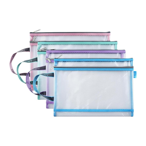 Văn Phòng TrườNg Nguồn cung cấp Nylon treo tập tin thư mục A4 B5 A5 <span class=keywords><strong>Polyester</strong></span> tài liệu túi lưới đôi Dây kéo tập tin Túi - Product Image 4