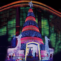 Árbol de Navidad Artificial Gigante con Iluminación LED JIN PENG, Diseño para Pasar por Dentro, de 20 a 70 pies, para Exhibición en Centros Comerciales