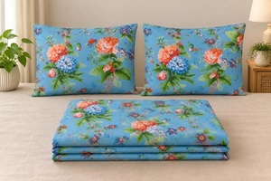 Top Selling Floral Bedding Cotton Bedsheet <b>King</b> <b>Size</b> Bed <b>Sheet</b> Set Soft Cotton <b>Sheets</b> 102 x 102 Inches Home Decor - Product Image 2