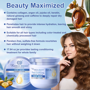 Mascarilla Capilar de Queratina Orgánica de 500 ml, Fabricada por OEM/ODM, con Aceite de Coco, Aminoácidos, Glicerina, Crema Nutritiva e Hidratante - Product Image 3