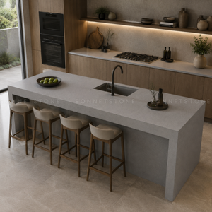Quartzite gris de dureté supérieure, pierre gris moyen uniforme avec résistance aux intempéries et esthétique minimaliste pour un design moderne - Product Image 5