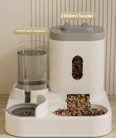 Distributeur automatique de nourriture et d'eau 2-en-1 pour chat, grande capacité, bol de remplissage par gravité, alimentation séparée sec-humide détachable