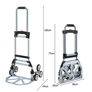 Dolly de 3 rodas para subir escadas, caminhão de mão dobrável para escadas, capacidade de 220Lb, caminhão de mão portátil para subir escadas,