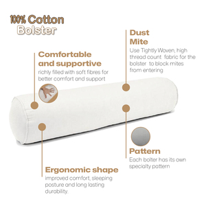 Traversin 100% coton tissu respirant naturel pour un repos nocturne confortable et favorable - Product Image 3