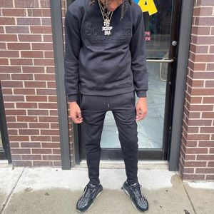 Phổ Biến Mới Tracksuit Dập Nổi Biểu Tượng Người Đàn Ông Jogger 2 Mảnh Bộ Chàng Trai Quần Áo Bộ - Product Image 4