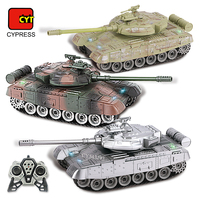 Tanque RC de 2,4 GHz, tanque de batalla del ejército, juguetes militares con luces, uso interior/exterior, incluye baterías, tanque de Control remoto para niños