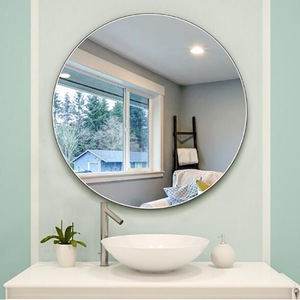 Oval <b>Self</b> <b>Adhesive</b> Wall Mounted <b>Mirror</b> For <b>Bathroom</b> Round Glass Modern Design Durable Ultra Clear Surface - Product Image 3