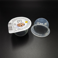 Gobelet en plastique transparent PP5 de qualité alimentaire 95g pour dessert, sauce, gelée avec couvercle en aluminium imprimé sur mesure