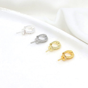 Cierre de colgante chapado en oro de 14k con incrustaciones de diamantes y diseño de perla y ojal, cierre versátil para pulseras. - Product Image 2