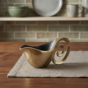 Bol de service de luxe, chaque détail est soigné, moderne, fait main, en métal, écologique, durable, finition polie, poignée en spirale, pour la table, idéal pour offrir - Product Image 3