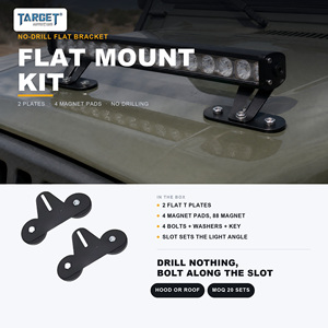 Support magnétique plat à profil bas pour barre lumineuse LED, fixation sans perçage pour camionnette tout-terrain 4x4, pièces automobiles <span class=keywords><strong>en</strong></span> gros - Product Image 1