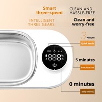Pembersih Ultrasonik Mini Portabel 45kHz 14W dari Baja Tahan Karat 304 untuk Perhiasan, Kacamata & Jam Tangan - Bertenaga Baterai Kapasitas 440ml