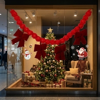 Guirlande de Noël extra large en tissu avec nœuds, 1,8 m, pour escalier, porte, fenêtre, ou toile de fond de fête