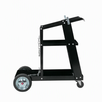 Chariot de soudage mobile avec trois étagères de rangement et chaîne latérale pour ateliers, chariot à fournitures de soudage