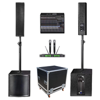 Système de Sonorisation Professionnel Actif, Subwoofer 12 Pouces, Enceinte Colonne 4*4 Pouces pour Mariage, Spectacle DJ, Église, Salle de Réunion